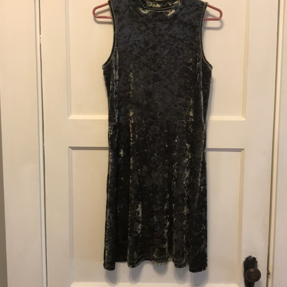 Crushed Velvet Mockneck Dress